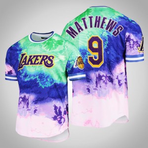 Wesley Matthews Los Angeles Lakers Pro Standard Men's #9 Dip-Dye T-Shirt - Purple 863482-519