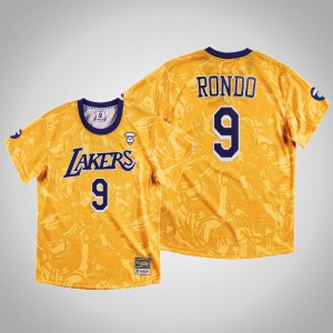 Rajon Rondo Los Angeles Lakers Swingman Classic Men's #9 AAPE x Mitchell Ness Jersey - Gold 300886-648