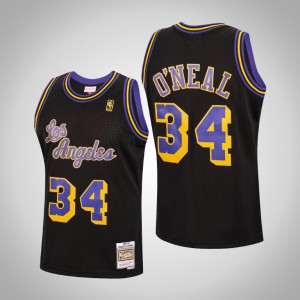 Shaquille O'Neal Los Angeles Lakers 1996-97 Hardwood Classics Men's #34 Reload Jersey - Black 105137-973
