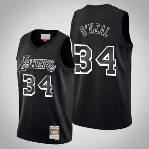 Shaquille O'Neal Los Angeles Lakers Throwback White Logo Men's #34 Hardwood Classics Jersey - Black 860798-614