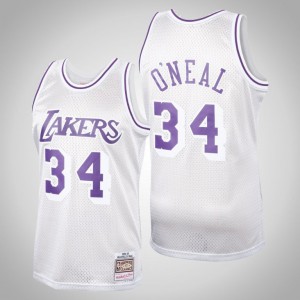 Shaquille O'Neal Los Angeles Lakers Swingman Mitchell & Ness Men's #34 Hardwood Classics Jersey - Platinum 894546-959