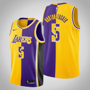 Talen Horton-Tucker Los Angeles Lakers Men's #5 Split Jersey - Yellow Purple 886607-358