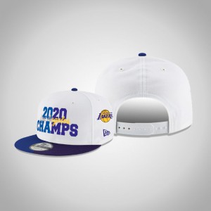 Los Angeles Lakers 9FIFTY Snapback Adjustable Men's 2020 Dual Champions Hat - White 477971-412