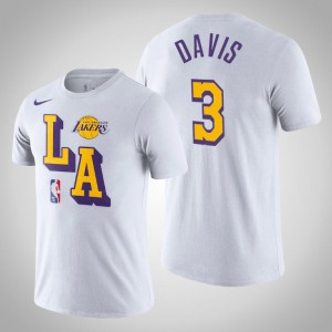 Anthony Davis Los Angeles Lakers Courtside Block Men's #3 Classic Edition T-Shirt - White 611140-202