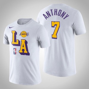 Carmelo Anthony Los Angeles Lakers Courtside Block Men's #7 Classic Edition T-Shirt - White 149476-274