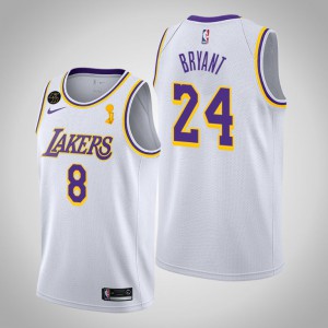 Kobe Bryant Los Angeles Lakers Association Dual Number Men's #24 2020 NBA Finals Champions Jersey - White 334823-813