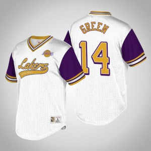 Danny Green Los Angeles Lakers V-Neck Men's #14 Top Prospect T-Shirt - White Purple 575032-314