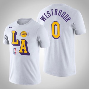 Russell Westbrook Los Angeles Lakers Courtside Block Men's #0 Classic Edition T-Shirt - White 836244-455