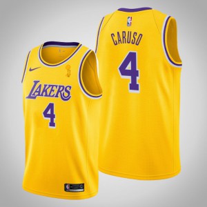 Alex Caruso Los Angeles Lakers Icon Men's #4 2020 NBA Finals Champions Jersey - Yellow 521685-834