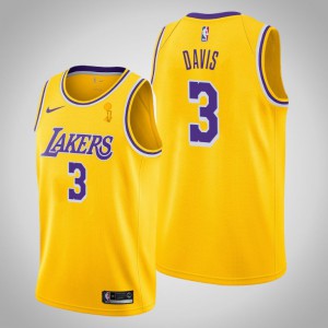 Anthony Davis Los Angeles Lakers Icon Men's #3 2020 NBA Finals Champions Jersey - Yellow 113665-653