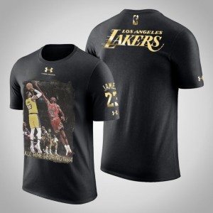 LeBron James Los Angeles Lakers Spaced Shoot vs Jordan Men's #23 All-Time Scoring No.4 T-Shirt - Black 674573-989