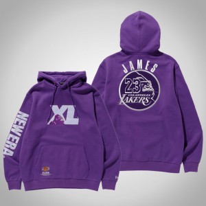 LeBron James Los Angeles Lakers Pullover Men's #23 XLARGE X New Era X NBA Hoodie - Purple 194424-298