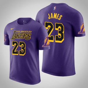 Lebron James Los Angeles Lakers Name & Number Men's #23 City T-Shirt - Purple 486852-839