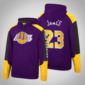 LeBron James Los Angeles Lakers Fusion Fleece Men's #23 Hardwood Classics Hoodie - Purple 727818-555