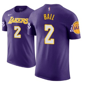 Lonzo Ball Los Angeles Lakers Name & Number Player Men's #2 Statement T-Shirt - Purple 308960-177