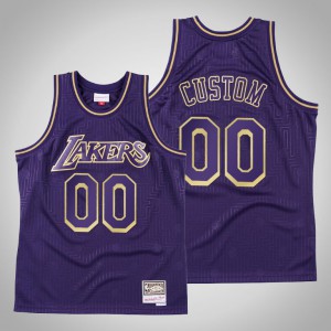 Custom Los Angeles Lakers Swingman Mitchell & Ness Throwback Men's #00 2020 CNY Jersey - Purple 379413-738