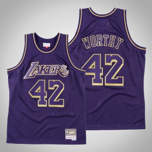 James Worthy Los Angeles Lakers Swingman Mitchell & Ness Throwback Men's #42 2020 CNY Jersey - Purple 924644-955