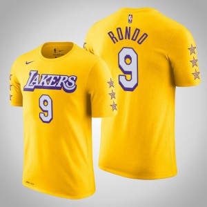 Rajon Rondo Los Angeles Lakers 2020 Season Name & Number Men's #9 City T-Shirt - Gold 367281-378