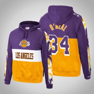 Shaquille O'Neal Los Angeles Lakers Leading Scorer Pullover Men's #34 Hardwood Classics Hoodie - Purple 251650-379