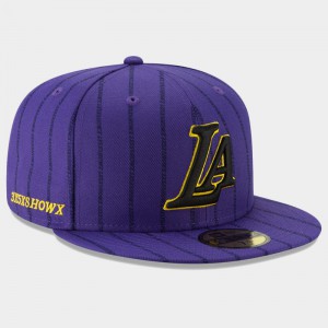 Los Angeles Lakers NBA 2018 Edition 59FIFTY Fitted Men's City Hat - Purple 949814-569