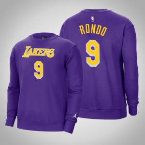 Rajon Rondo Los Angeles Lakers Fleece Crew Men's #9 Statement Sweatshirt - Purple 641082-839