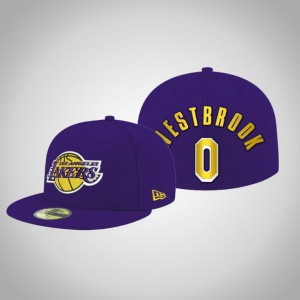 Russell Westbrook Los Angeles Lakers Fitted cap Men's New Era Hat - Purple 213656-711