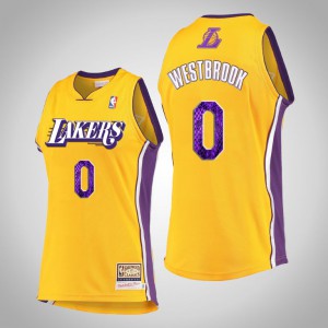 Russell Westbrook Los Angeles Lakers 2021 snakeskin Hardwood Classics Men's Snakeskin Jersey - Gold 468654-699