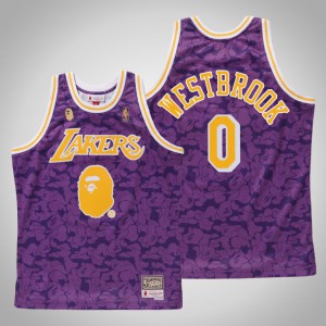 Russell Westbrook Los Angeles Lakers 2021 X Mitchell Ness HWC Limited 2021 Trade Men's BAPE Jersey - Purple 298866-221