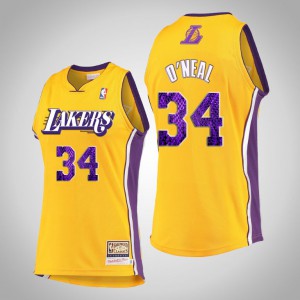 Shaquille O'Neal Los Angeles Lakers 2021 snakeskin Hardwood Classics Men's Snakeskin Jersey - Gold 583395-327
