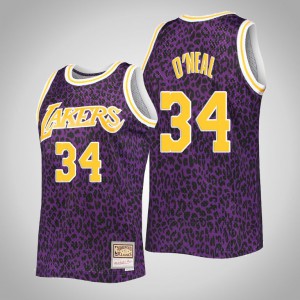 Shaquille O'Neal Los Angeles Lakers Hardwood Classics Men's Wild Life Jersey - Purple 765091-951