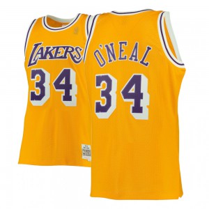 Shaquille O'Neal Los Angeles Lakers Mitchell & Ness 1996-97 Swingman Men's #34 Hardwood Classics Jersey - Gold 750318-449