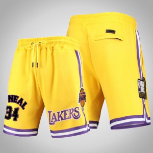 Shaquille O'Neal Los Angeles Lakers Basketball Men's #34 Pro Standard Shorts - Gold 515186-317