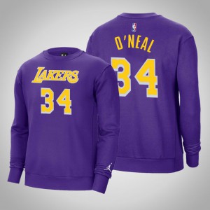Shaquille O'Neal Los Angeles Lakers Fleece Crew Men's #34 Statement Sweatshirt - Purple 906319-113