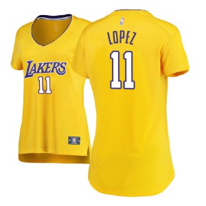 Brook Lopez Los Angeles Lakers 2017-18 Edition Replica Women's #11 Icon Jersey - Yellow 445062-547