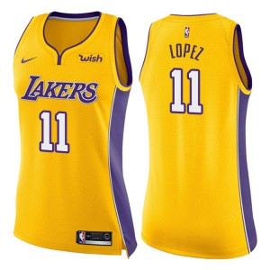 Brook Lopez Los Angeles Lakers 2017-18 Season Swingman Women's #11 Icon Jersey - Yellow 686357-787