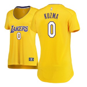 Kyle Kuzma Los Angeles Lakers 2017-18 Edition Replica Women's #0 Icon Jersey - Yellow 956096-331