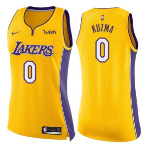 Kyle Kuzma Los Angeles Lakers 2017-18 Season Swingman Women's #0 Icon Jersey - Yellow 718986-523
