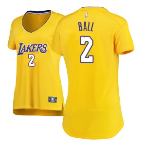 Lonzo Ball Los Angeles Lakers 2017-18 Edition Replica Women's #2 Icon Jersey - Yellow 358150-589