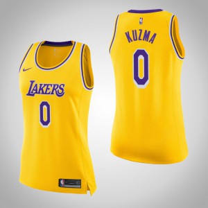 Kyle Kuzma Los Angeles Lakers 2018-19 Season Swingman Women's #0 Icon Jersey - Gold 557783-345