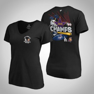 Los Angeles Lakers V-Neck Women's 2020 Dual Champions T-Shirt - Vibe Black 713766-953