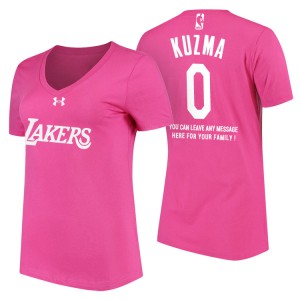 Kyle Kuzma Los Angeles Lakers With Message Women's #0 Mother's Day T-Shirt - Pink 680991-409