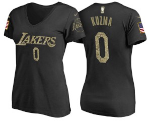 Kyle Kuzma Los Angeles Lakers USA Flag USA Flag Women's #0 Name & Number T-Shirt - Camo 596108-384