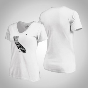 Los Angeles Lakers State V-Neck Women's 2020 Dual Champions T-Shirt - White 507931-687