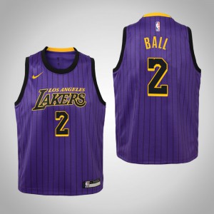 Lonzo Ball Los Angeles Lakers 2018-19 Edition Youth #2 City Jersey - Purple 334912-160
