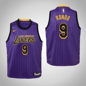 Rajon Rondo Los Angeles Lakers 2018-19 Edition Youth #9 City Jersey - Purple 250776-884