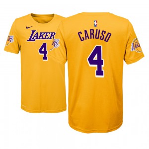 Alex Caruso Los Angeles Lakers 2018-19 Edition Name & Number Youth #4 Icon T-Shirt - Gold 747282-348