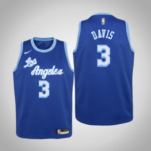 Anthony Davis Los Angeles Lakers 2021 Season Youth #3 Hardwood Classics Jersey - Blue 309989-483