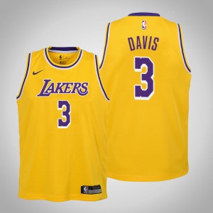 Anthony Davis Los Angeles Lakers Youth #3 Icon Jersey - Gold 359562-211