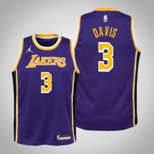 Anthony Davis Los Angeles Lakers 2021 Season Youth #3 Statement Jersey - Purple 674462-907