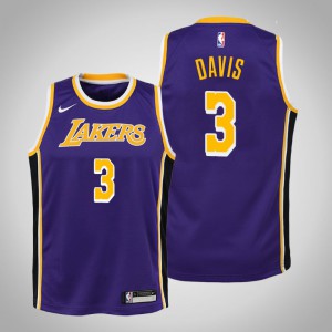 Anthony Davis Los Angeles Lakers Youth #3 Statement Jersey - Purple 496282-565
